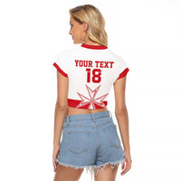 Custom Malta Football Raglan Cropped T Shirt Tim nazzjonali tal-futbol ta Malta
