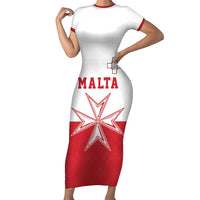 Custom Malta Football Short Sleeve Bodycon Dress Tim nazzjonali tal-futbol ta Malta