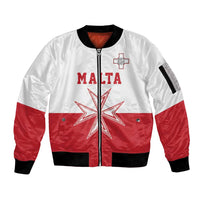 Custom Malta Football Sleeve Zip Bomber Jacket Tim nazzjonali tal-futbol ta Malta