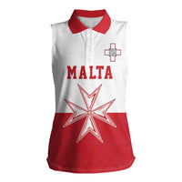 Custom Malta Football Women Sleeveless Polo Shirt Tim nazzjonali tal-futbol ta Malta