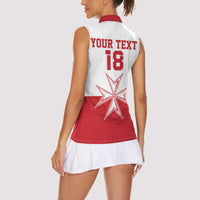 Custom Malta Football Women Sleeveless Polo Shirt Tim nazzjonali tal-futbol ta Malta