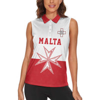 Custom Malta Football Women Sleeveless Polo Shirt Tim nazzjonali tal-futbol ta Malta