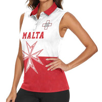 Custom Malta Football Women Sleeveless Polo Shirt Tim nazzjonali tal-futbol ta Malta
