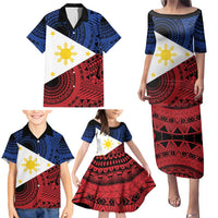 Philippines National Flag Day Family Matching Puletasi and Hawaiian Shirt Filipino Tribal Pattern