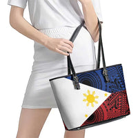 Philippines National Flag Day Leather Tote Bag Filipino Tribal Pattern