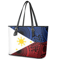 Philippines National Flag Day Leather Tote Bag Filipino Tribal Pattern