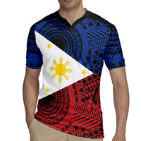 Philippines National Flag Day Rugby Jersey Filipino Tribal Pattern