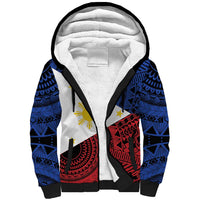 Philippines National Flag Day Sherpa Hoodie Filipino Tribal Pattern