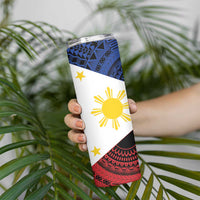 Philippines National Flag Day Skinny Tumbler Filipino Tribal Pattern