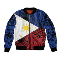 Philippines National Flag Day Sleeve Zip Bomber Jacket Filipino Tribal Pattern