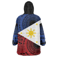 Philippines National Flag Day Wearable Blanket Hoodie Filipino Tribal Pattern