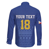 Custom Philippines Football Family Matching Off The Shoulder Long Sleeve Dress and Hawaiian Shirt Pambansang koponan ng futbol ng Pilipinas