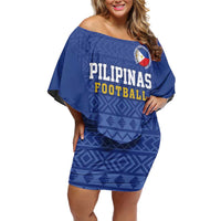 Custom Philippines Football Family Matching Off Shoulder Short Dress and Hawaiian Shirt Pambansang koponan ng futbol ng Pilipinas