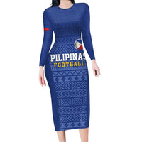 Custom Philippines Football Long Sleeve Bodycon Dress Pambansang koponan ng futbol ng Pilipinas