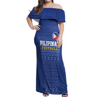 Custom Philippines Football Off Shoulder Maxi Dress Pambansang koponan ng futbol ng Pilipinas