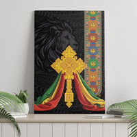 Ethiopia Lion Cross Canvas Wall Art Habesha Heritage Style