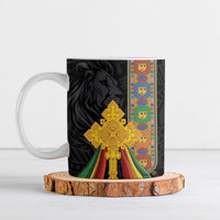 Ethiopia Lion Cross Ceramic Mug Habesha Heritage Style