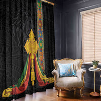 Ethiopia Lion Cross Window Curtain Habesha Heritage Style