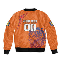 Custom Netherlands Football Bomber Jacket Oranje Lion - Wonder Print Shop