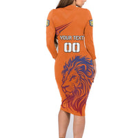Custom Netherlands Football Family Matching Long Sleeve Bodycon Dress and Hawaiian Shirt Oranje Lion - Wonder Print Shop