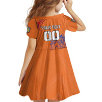 Custom Netherlands Football Family Matching Off Shoulder Short Dress and Hawaiian Shirt Oranje Lion - Wonder Print Shop