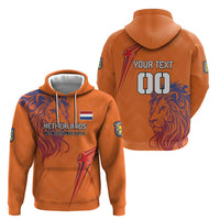 Custom Netherlands Football Hoodie Oranje Lion - Wonder Print Shop