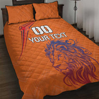 Custom Netherlands Football Quilt Bed Set Oranje Lion - Wonder Print Shop