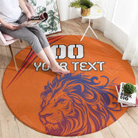 Custom Netherlands Football Round Carpet Oranje Lion