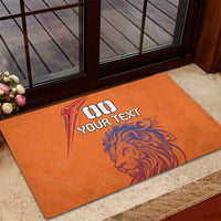 Custom Netherlands Football Rubber Doormat Oranje Lion - Wonder Print Shop