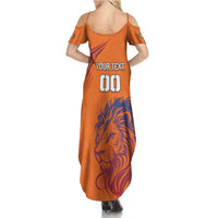 Custom Netherlands Football Summer Maxi Dress Oranje Lion - Wonder Print Shop