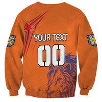 Custom Netherlands Football Sweatshirt Oranje Lion - Wonder Print Shop