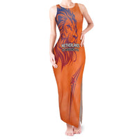 Custom Netherlands Football Tank Maxi Dress Oranje Lion - Wonder Print Shop
