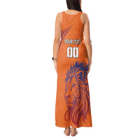 Custom Netherlands Football Tank Maxi Dress Oranje Lion - Wonder Print Shop
