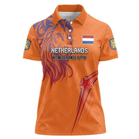 Custom Netherlands Football Women Polo Shirt Oranje Lion - Wonder Print Shop