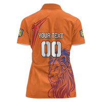 Custom Netherlands Football Women Polo Shirt Oranje Lion - Wonder Print Shop