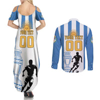 Custom Argentina Football Couples Matching Summer Maxi Dress and Long Sleeve Button Shirt We Are The Champions - Wonder Print Shop