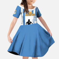 Custom Argentina Football Family Matching Long Sleeve Bodycon Dress and Hawaiian Shirt We Are The Champions - Wonder Print Shop