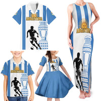 Custom Argentina Football Family Matching Tank Maxi Dress and Hawaiian Shirt We Are The Champions - Wonder Print Shop