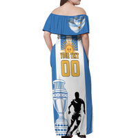 Custom Argentina Football Off Shoulder Maxi Dress We Are The Champions - Wonder Print Shop
