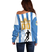 Custom Argentina Football Off Shoulder Sweater We Are The Champions - Wonder Print Shop
