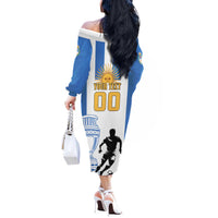 Custom Argentina Football Off The Shoulder Long Sleeve Dress We Are The Champions - Wonder Print Shop