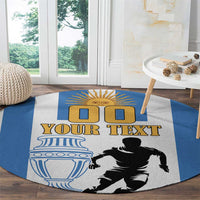 Custom Argentina Football Round Carpet We Are The Champions