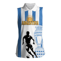 Custom Argentina Football Women Sleeveless Polo Shirt We Are The Champions - Wonder Print Shop