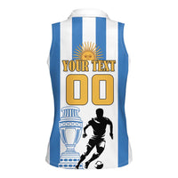 Custom Argentina Football Women Sleeveless Polo Shirt We Are The Champions - Wonder Print Shop