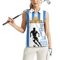 Custom Argentina Football Women Sleeveless Polo Shirt We Are The Champions - Wonder Print Shop
