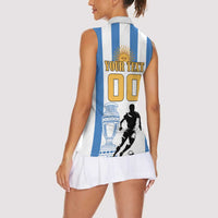 Custom Argentina Football Women Sleeveless Polo Shirt We Are The Champions - Wonder Print Shop