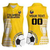 Custom Colombia Football Women Sleeveless Polo Shirt Go Champions - Wonder Print Shop