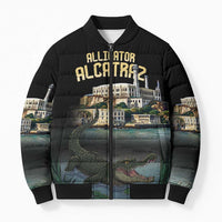 Everglades Alligator Alcatraz Florida Bomber Puffer Jacket - Wonder Print Shop