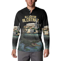 Everglades Alligator Alcatraz Florida Button Sweatshirt - Wonder Print Shop