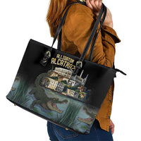 Everglades Alligator Alcatraz Florida Leather Tote Bag - Wonder Print Shop